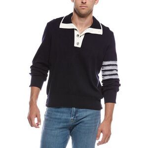 Thom Browne Mens  Polo Sweater, Blue